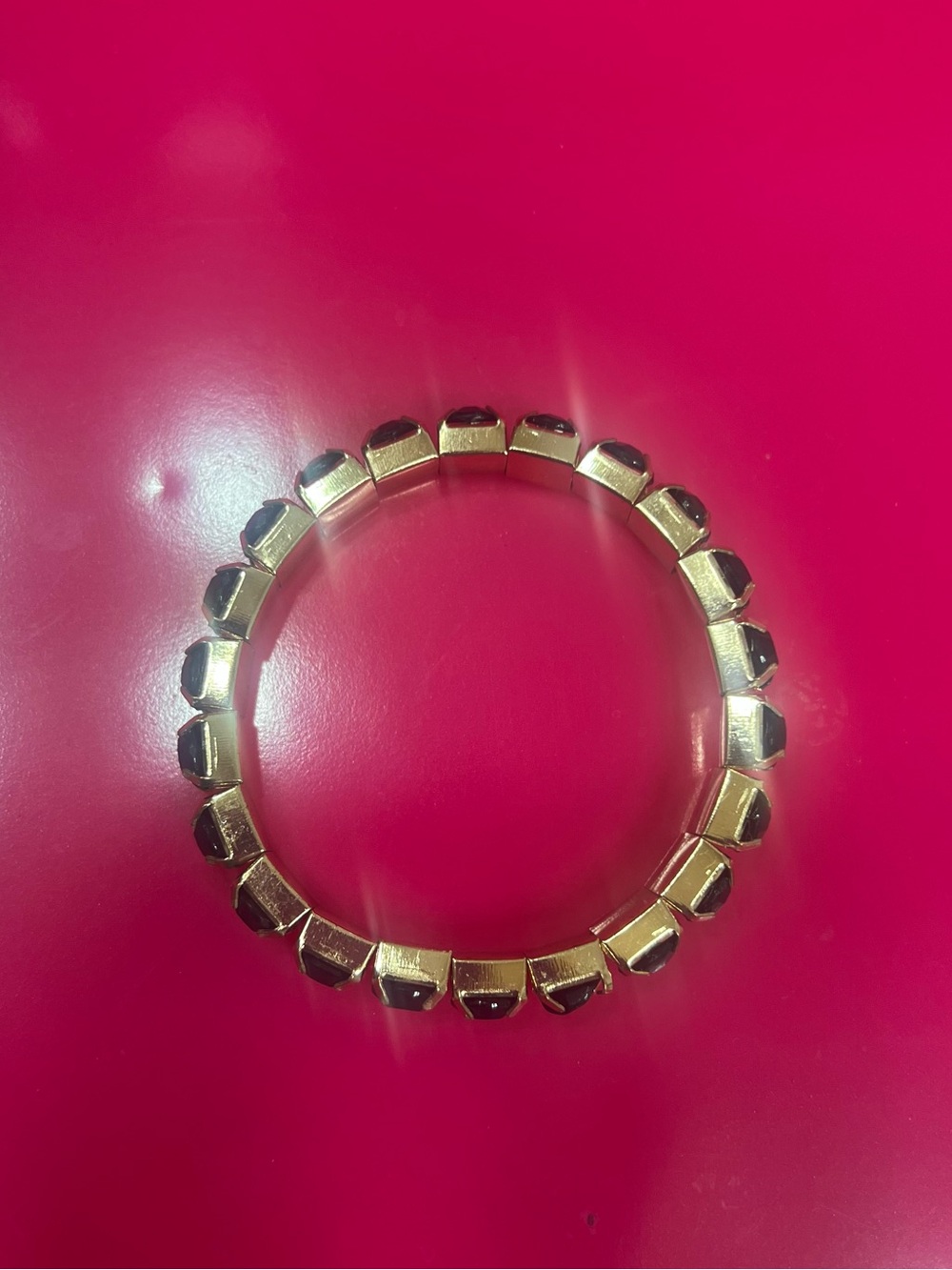 Adjustable Elastic Stretch Bracelet Golden Black Rhinestones - Picture 2 of 3